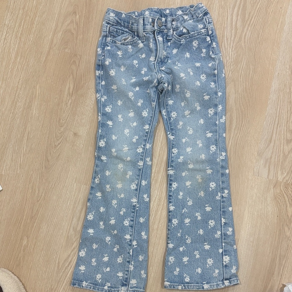 Floral flair jeans for kids size 8